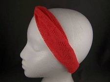 Coral crochet turban twist headband stretch scrunch fabric 1.75" wide turband