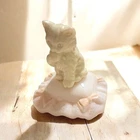 Avon Sitting Pretty Cat On Pillow Charisma Full Perfume, Vintage Milk Glass