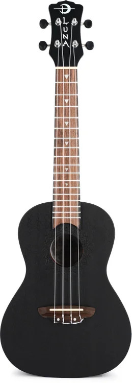 Luna Vintage Mahogany Concert Ukulele - Black Satin 15890₽