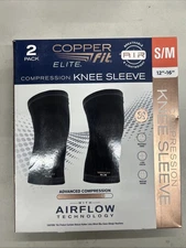Elite Copper Fit Knee Compression Sleeve Flexible S/M 12"-16"