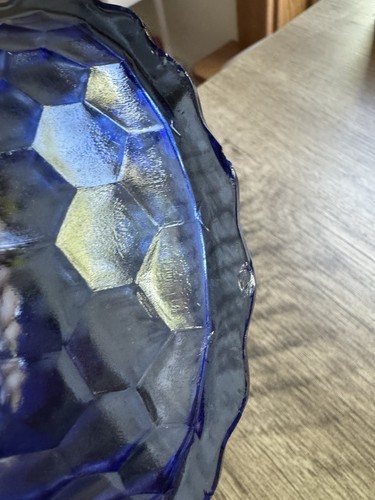 Vintage Shirley Temple Portrait Bowl Cobalt Blue Depression Glass - Picture 4 of 5