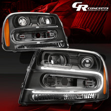 FAROS PROYECTOR LED DRL NEGRO ÁMBAR DIESTRO+DERECHO PARA CHEVY TRAILBLAZER 2002-2009