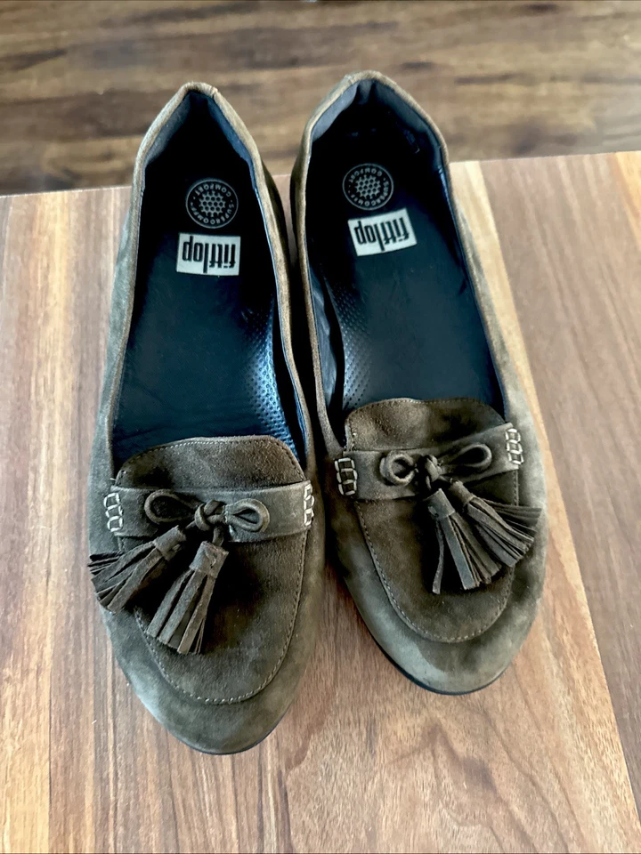 Fitflop Mujer Informal Preppy Gamuza Mocasín Sin Cordones Zapatos Borla Talla 11 Foto 2 de 4