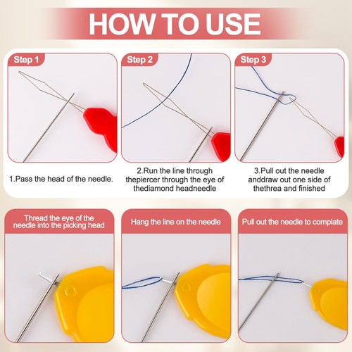 31 Pcs Needle Threaders for Hand Sewing, Fits All Needle Sizes,Include Gourd ... - Picture 3 of 6