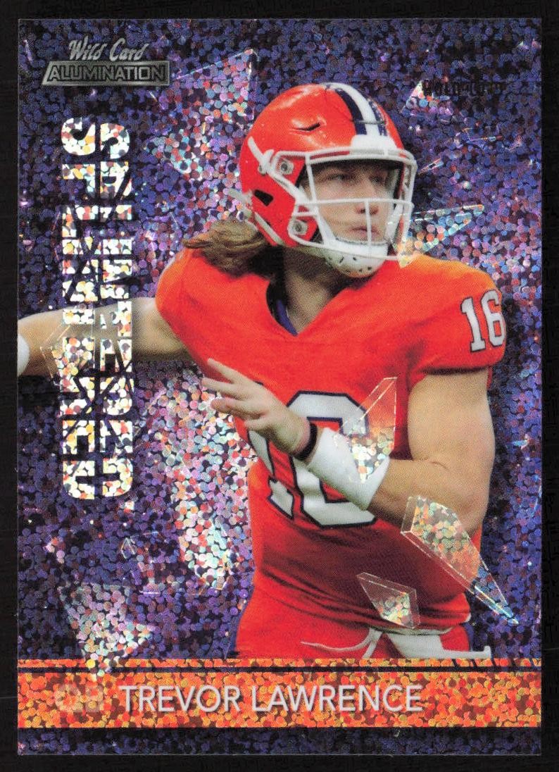 Trevor Lawrence Wild Card Alumination Splintered #SP1 Holo-Lux Purple Sparkle