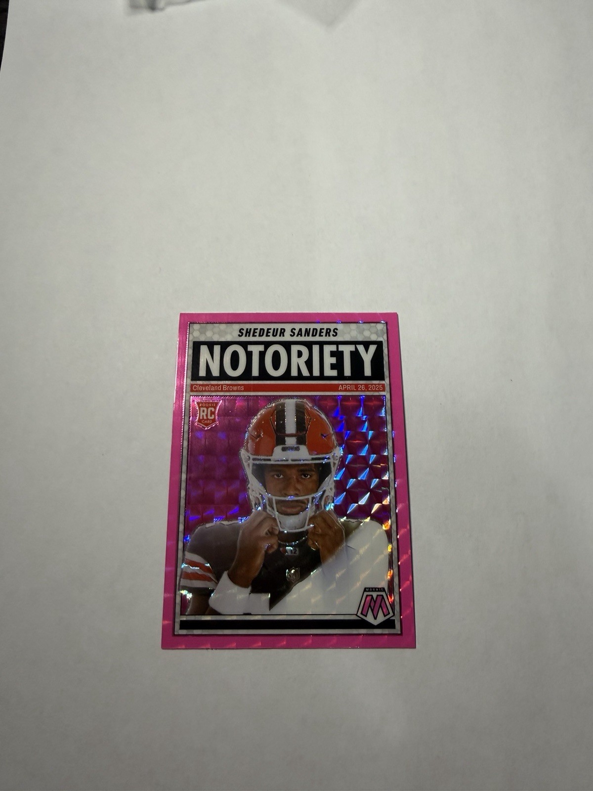 2025 Panini Mosaic Shedeur Sanders Notoriety PINK Prizm #13 RC Rookie RARE 🔥🔥