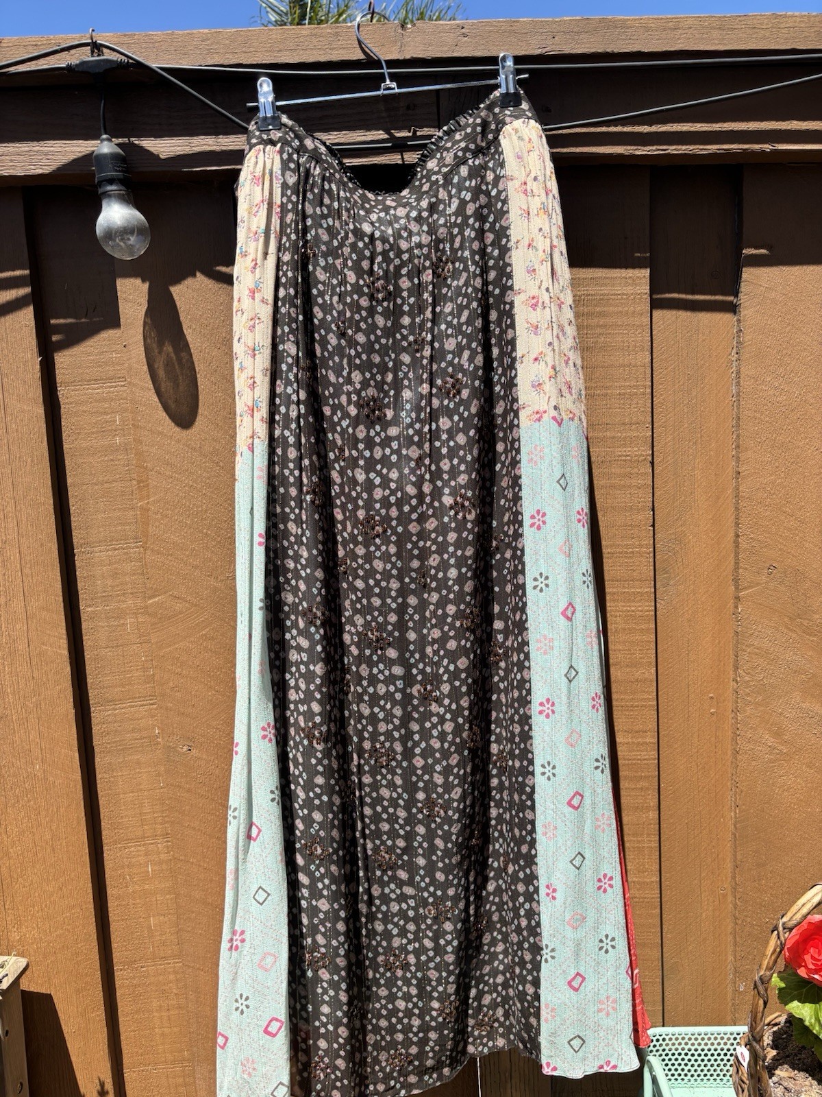 Plus Size 24W Multi Colored Full Length Skirt Ful… - image 2