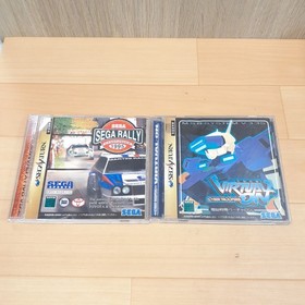 Sega Saturn Japanese White console bundle 5 games V. Fighter2 S. Rally NTSC-J