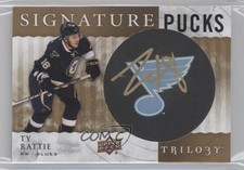 2014 Upper Deck Trilogy Signature Pucks Primary Logo Ty Rattie #SP-TR Auto 0c3