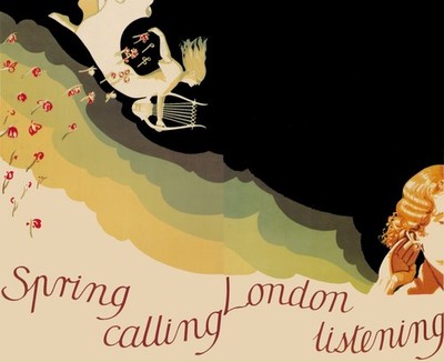 14517.Wall Decor Poster.Vintage Interior Art.Spring Calling London Travel Season