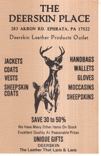 VINTAGE ADVERTISING Postcard     THE DEERSKIN PLACE  -  EPHRATA, PA