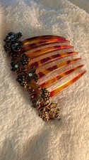 Vintage Byrd Designs Hair Comb Faux Tortoiseshell Floral Grapes Mantilla Style