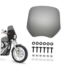 13" Smoked Motorcycle Windshield Custom Fit for  11" 15" Fairing Windshield Kit 