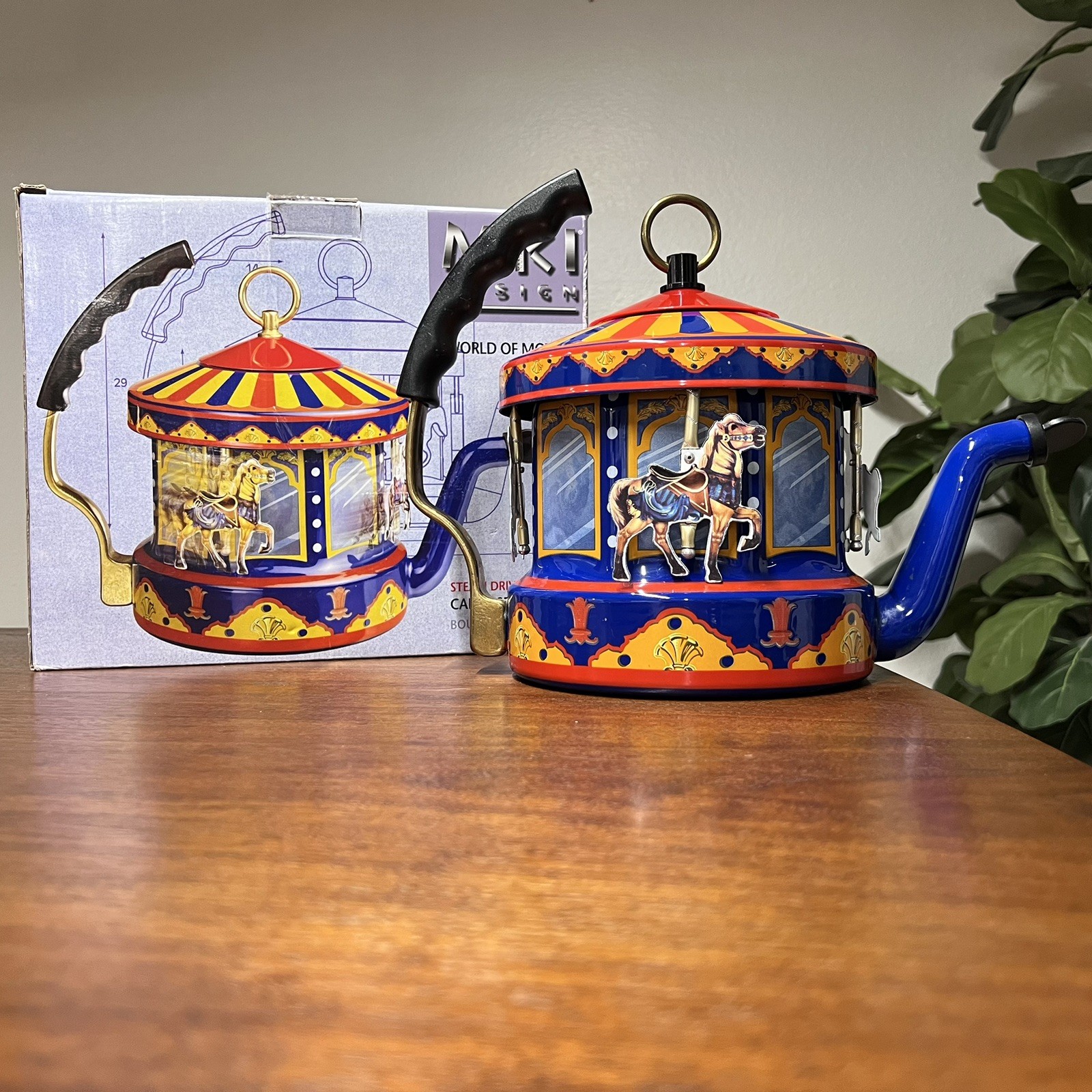 MKI Kamenstein 'World of Motion' Steam Driven Tea Kettle Carousel