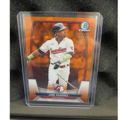 2023 Bowman Chrome Sapphire Jose Ramirez #100 Orange /75 Cleveland Guardians MLB