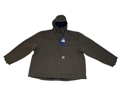 NWT Carhartt Men's Brown Super Dux Full Zip Fleece Lining Hoodie