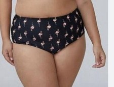 Neu mit Etikett Swim Cacique Pink Flamingo High Waist Bikinihose Badeanzug Übergröße 24