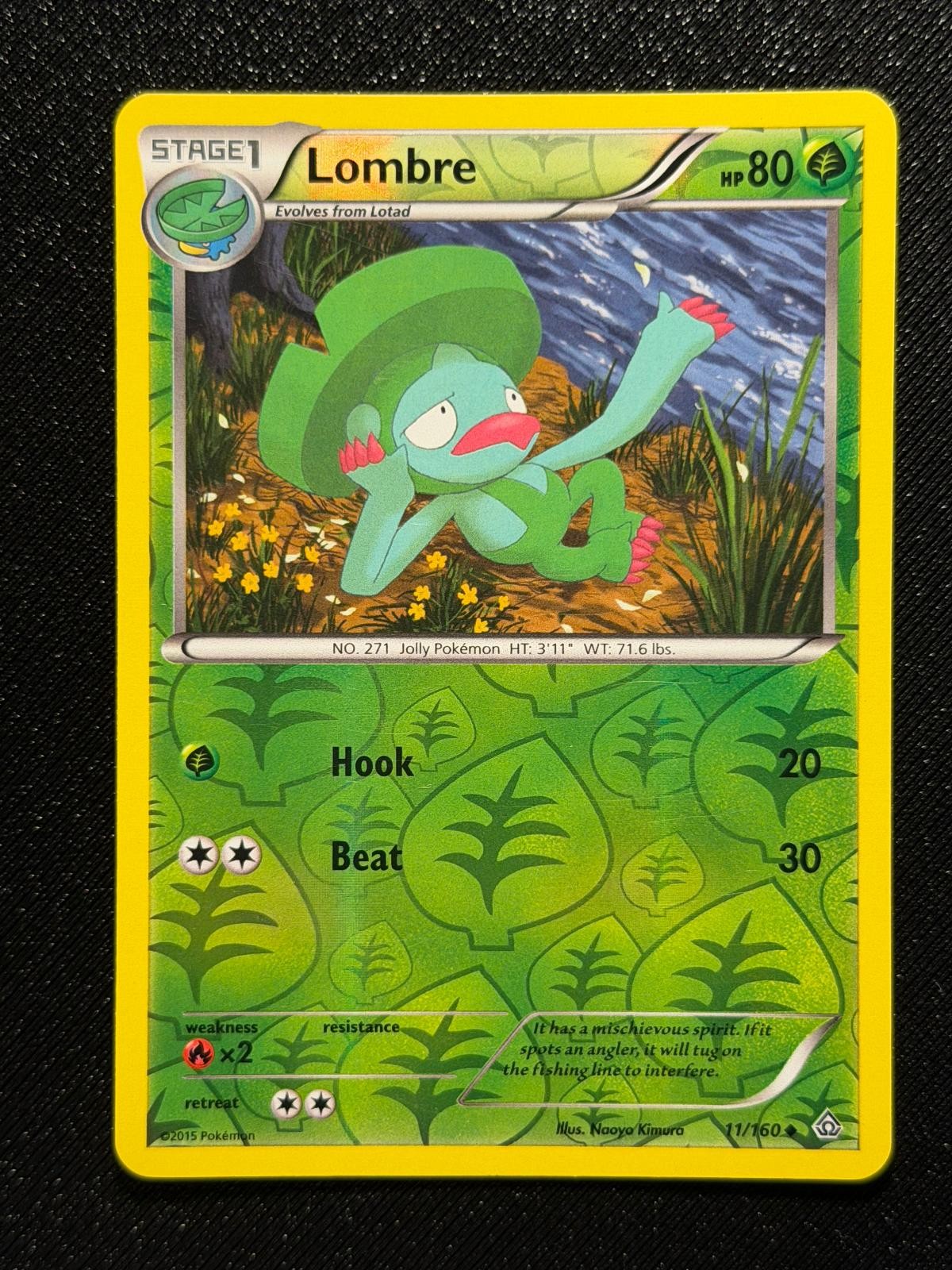 Lombre 11/160 Reverse Holo Pokemon Primal Clash - UNCOMMON LP
