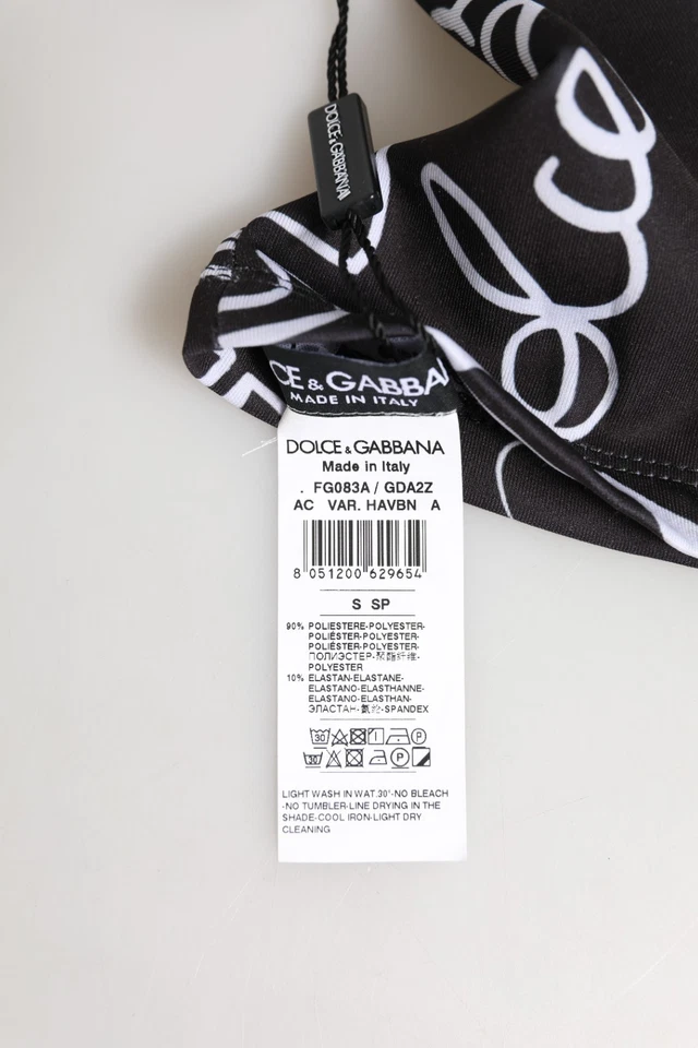 Guantes DOLCE & GABBANA Negro Blanco Logo DG Longitud del Codo Mitón s. 7 / S 680usd Foto 3 de 4