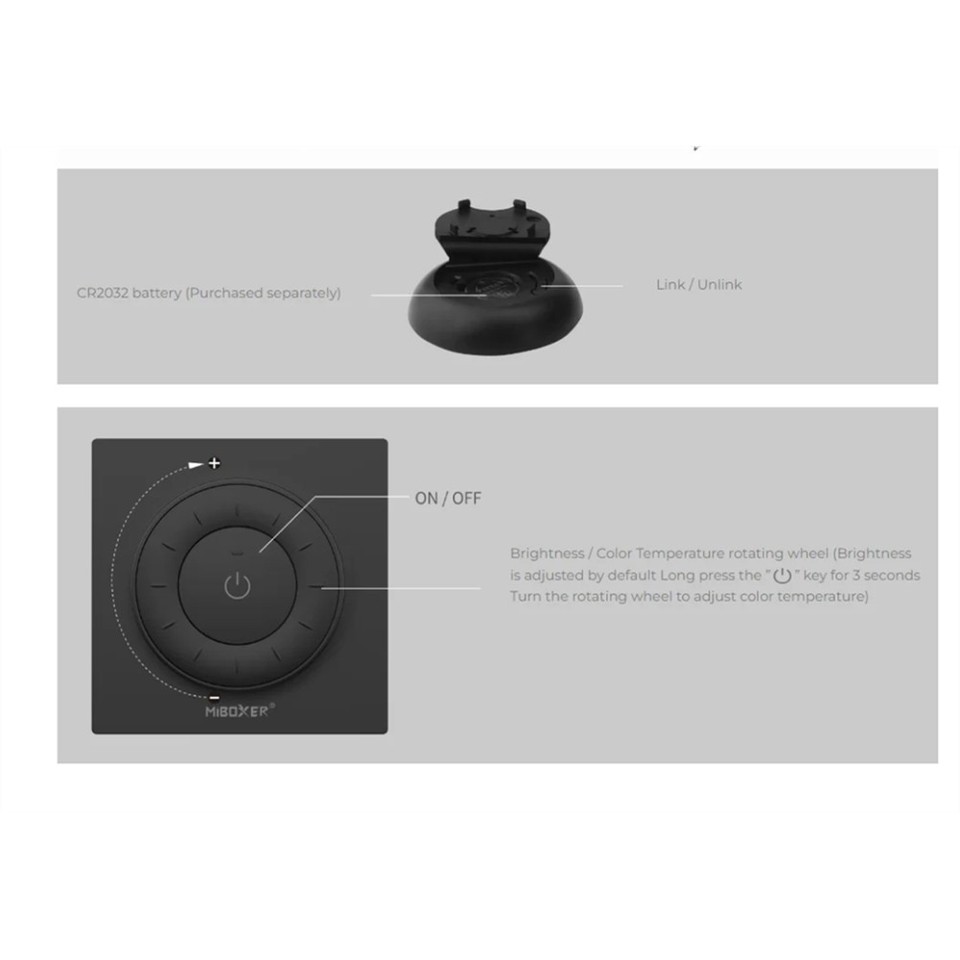 3X( K3 2.4G Rotating Wheel Remote Color Temperature Panel Remote ...