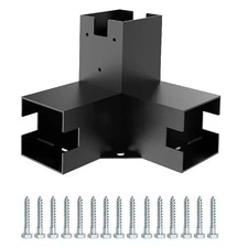 Pergola Post Base Right Angle Corner Bracket for Wood Beam Elevated Stand