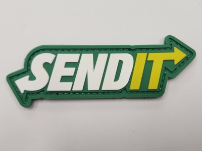 Send It Hook and Loop Patch Rubber Badge PVC 3D Morale Subway logo