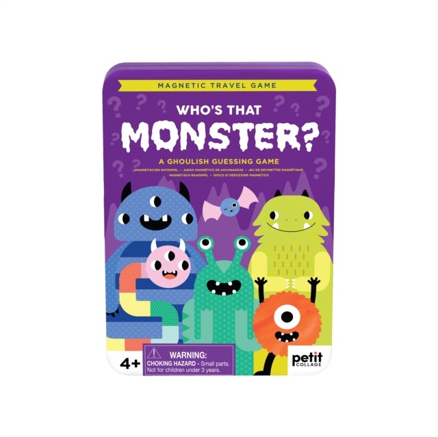 Petit Collage: Who’s That Monster? Magnetic Travel Game – On‑the‑Go Tin Game for Kids Ages 4+ – Portable Screen-Free Playset with 25+ Magnetic Pieces & 2 Game Boards – Perfect Halloween Activity - Image 2