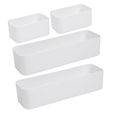Wall Mounted Storage Box 4 Pack - Adhesive Holder for Remote, Phone, & Small Ite
