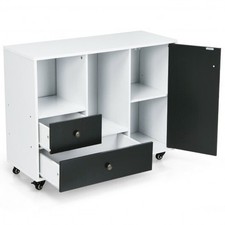 Lateral Mobile Filing Cabinet with 2 Drawers-Black - Color: Black