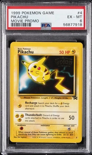 1999 POKEMON GAME MOVIE MOVIE PROMO #4 PIKACHU PSA 6
