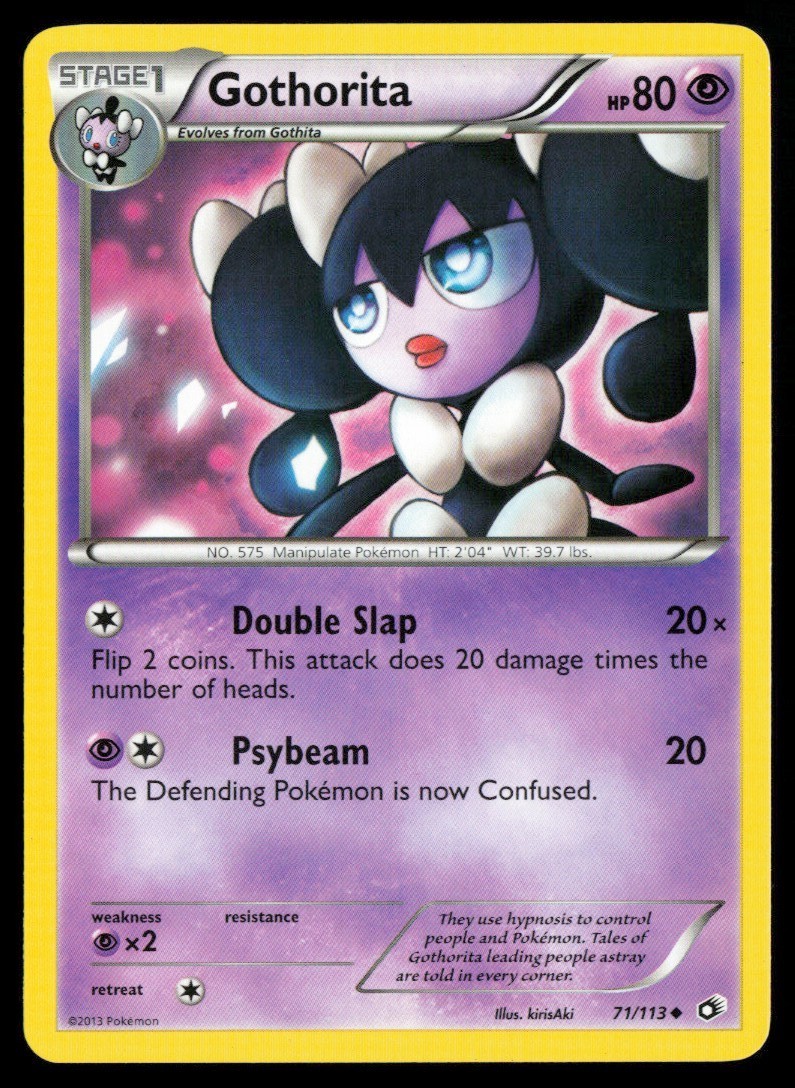 2013 Black & White - Legendary Treasures Gothorita #71 Non Holo Pokemon Card