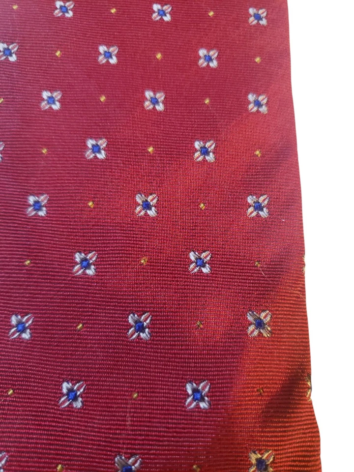 Corbata para Hombres Lauren Ralph Lauren Diseñador Lujo Rojo Azul Floral Estilo Preppy Foto 3 de 4