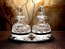 "Cristallo & Metal" — Set per olio e aceto da salone (Oliera-Acetiera)