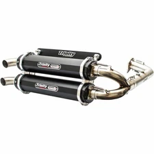 Trinity Racing TR4153DBK Stage 5 Dual Exhaust System - Black Muffler Black