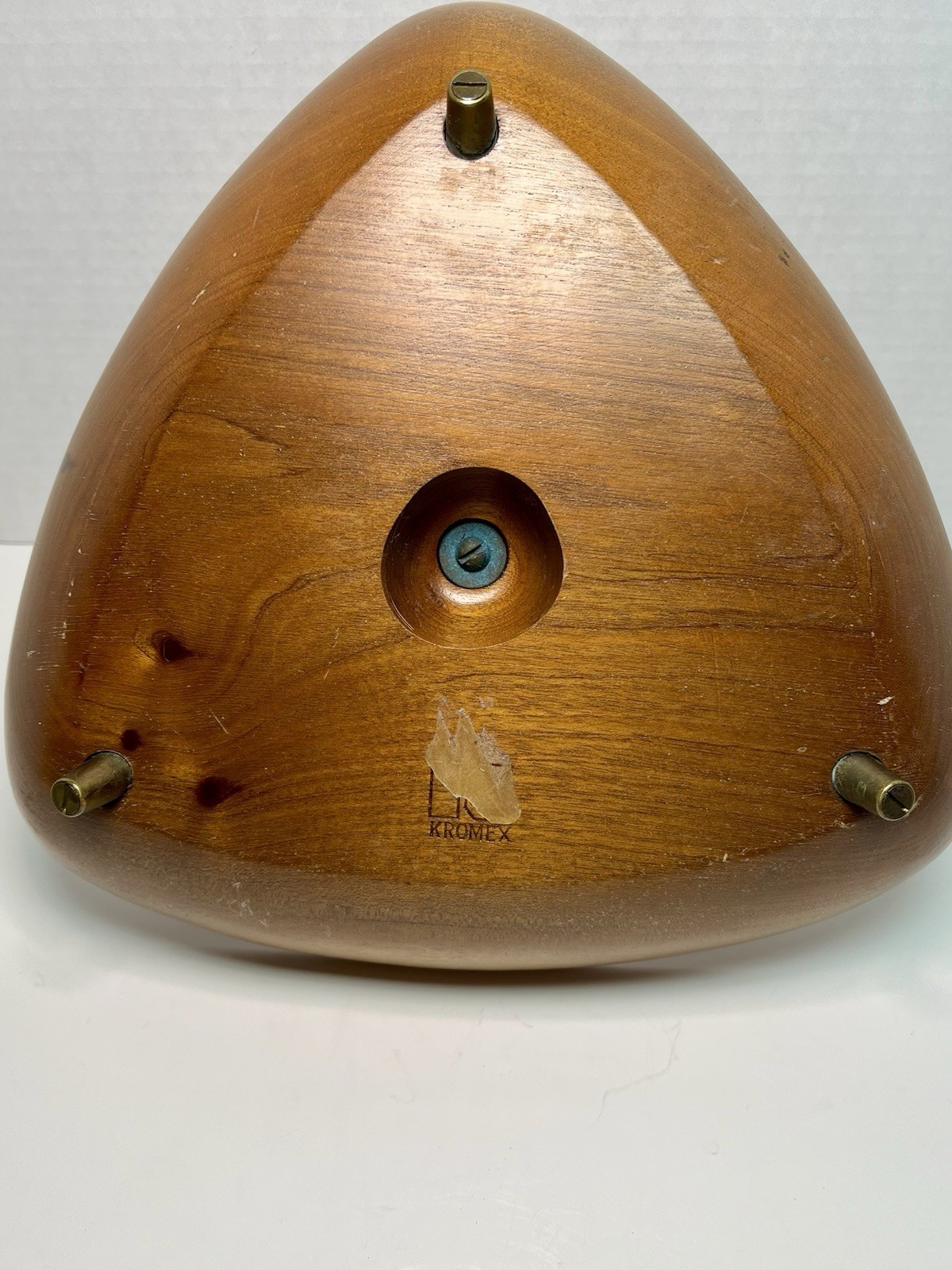 Vintage Rosewood Kromex Solid Wooden Serving Dish with Handle