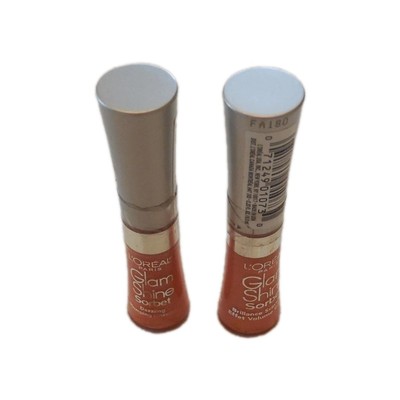 Lot of Two L'Oreal Glam Shine Dazzling Plumping Lip Color # 410 Bubbly
