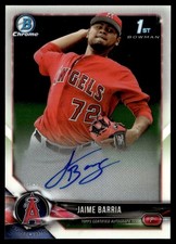 2018 Bowman Chrome Prospects Autographs Jaime Barria Auto Los Angeles Angels
