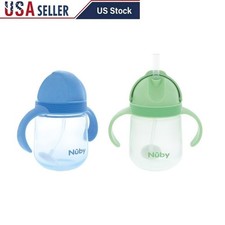 Leakproof Silicone Trainer Cup W/ Soft Straw Easy Grip Handles Toddlers New