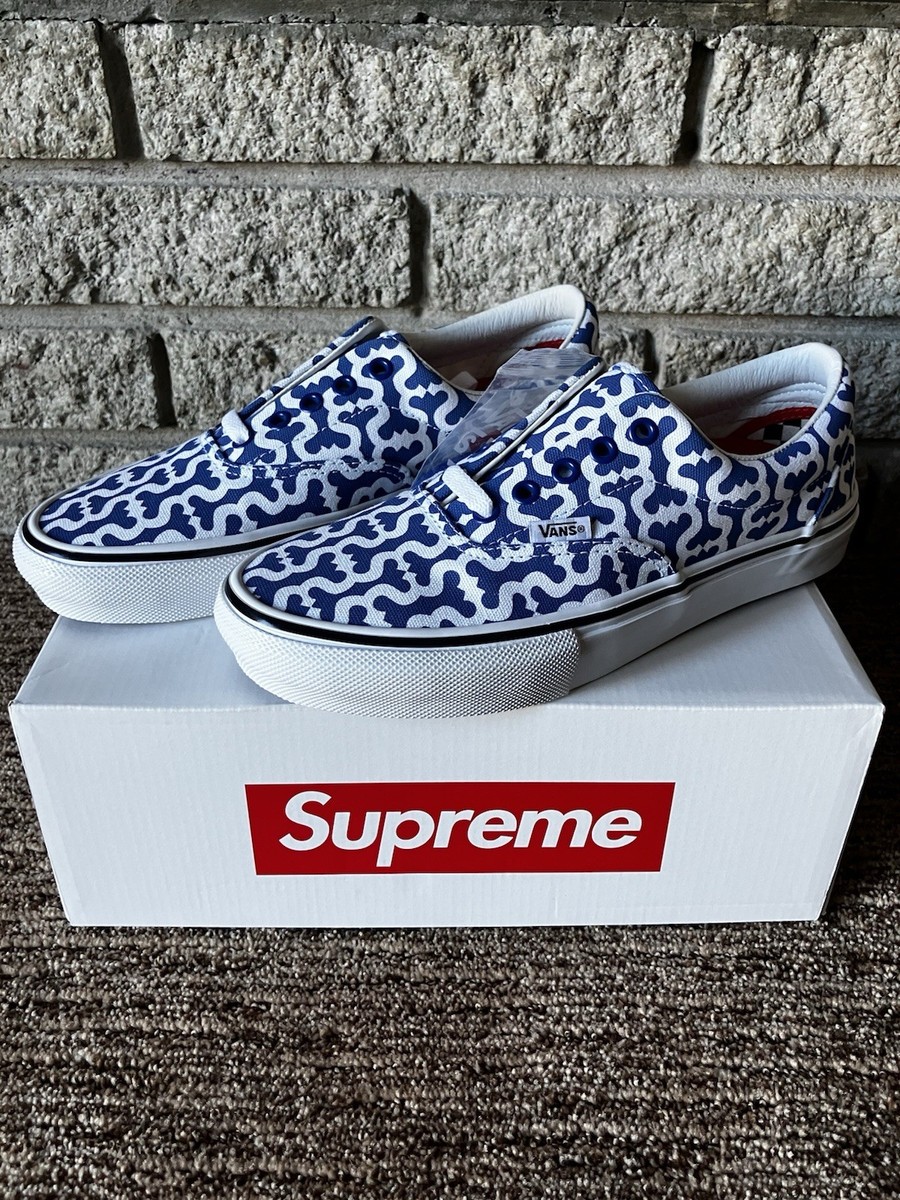 Supreme Vans Monogram S Logo Sz 7.5 Skate Era Royal White | eBay