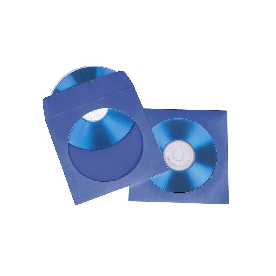 Hama 10x Pezzo Blu-Ray Carta Blu Copertine Sleeves CD DVD Finestra - Immagine 2 di 3