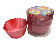 36pc Pack Silicone Baking Cup Reusable Medium Non-Stick Cake Molds Set USA made