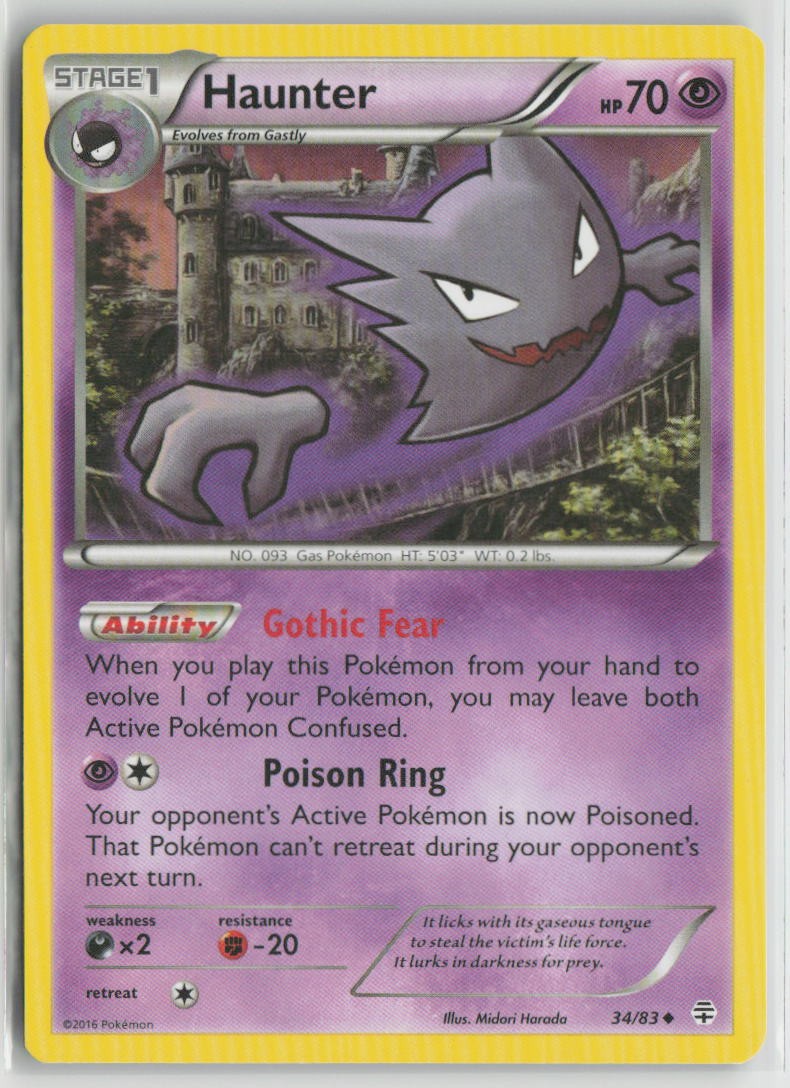 Haunter 34/83 Uncommon Generations Pokemon Moderately Played