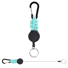 Retractable Keychain, 2 Pcs Carabiners Badge Holder, Light Blue