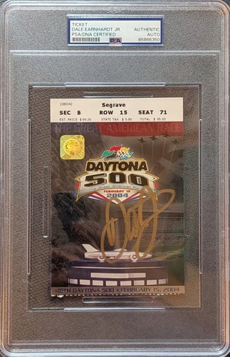 Dale Earnhardt Jr Signed 2004 Daytona 500 Ticket Autograph PSA DNA Winner NASCAR