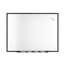TRURED Magnetic Dry Erase Whiteboard 4 x 3 Feet 4 Markers Black Aluminum Frame