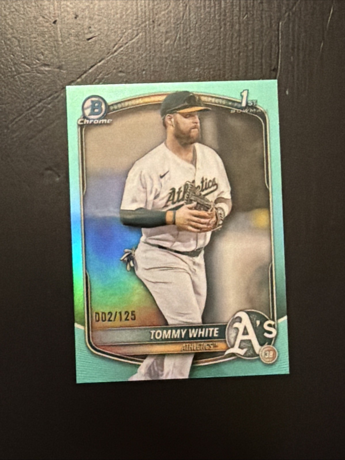 Bowman Chrome Tommy White Aqua #BCP-251 Serial Numbered /125 Athletics 2025