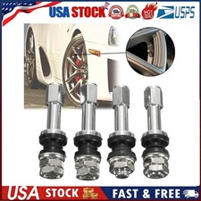 4pcs Tr48 Bolt Screw On Tire Valve Stem Chrome Metal High Pressure W Stem Cap 4pcs Tr48 Bolt Screw On Tire Valve Stem Chrome Metal High Pressure W Stem Cap