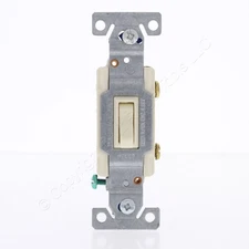 Cooper ALMOND ILLUMINATED Toggle Wall Light Switch 15A 120V Bulk 1301-7LTA