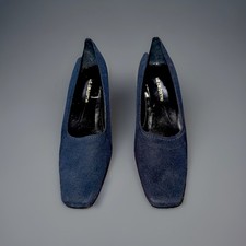Liz Claiborne Vintage 90s Size 8.5 Villager Navy Blue Upper Block Heel Pump