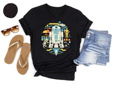 Star Wars R2-D2 Droids C-3Po Circle Collage Galaxy'S Edge Tshirt Men Women